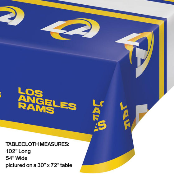 Los Angeles Rams Plastic Tablecover, 54" x 102" 1ct - 757 Sports Collectibles