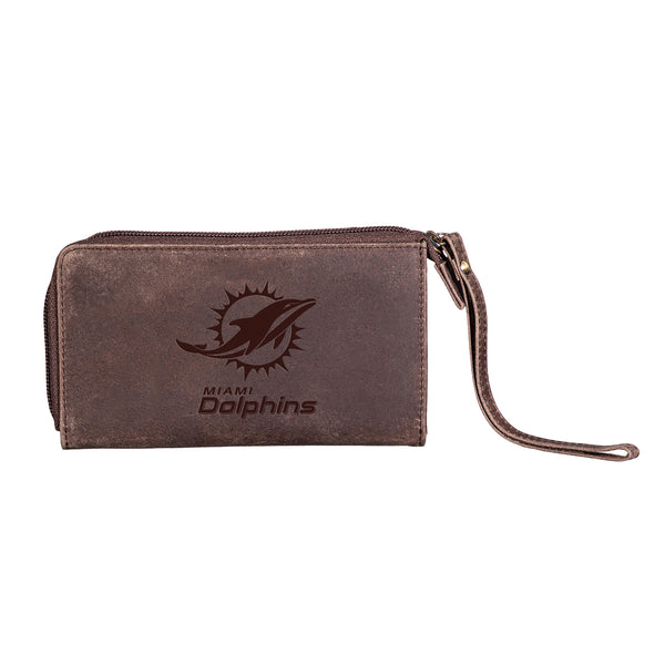 Wristlet Wallet, Brown, Miami Dolphins | Sports Gifts  display picture 3