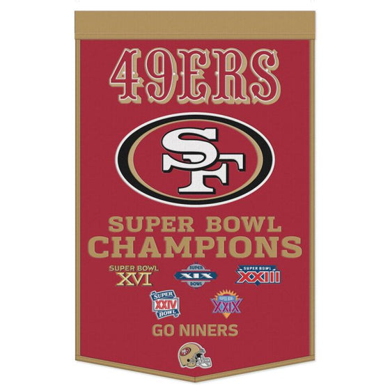 SAN FRANCISCO 49ERS WOOL BANNER 24" X 38" - 757 Sports Collectibles