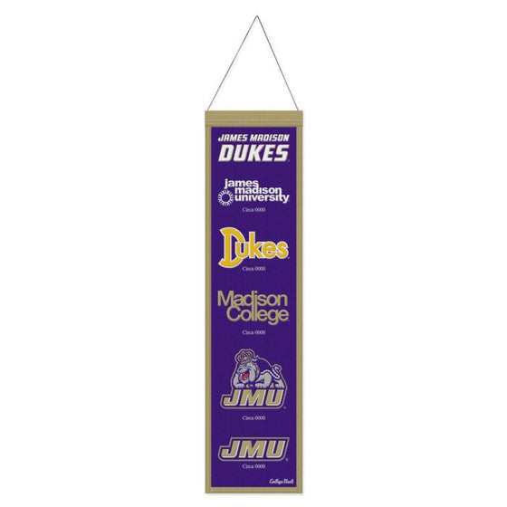 JAMES MADISON DUKES JAMES MADISON EVOLUTION WOOL BANNER 8" X 32" - 757 Sports Collectibles