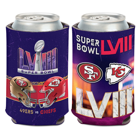 Super Bowl 58 LVIII San Francisco 49ers v Kansas City Chiefs 12 oz Can Cooler - 757 Sports Collectibles