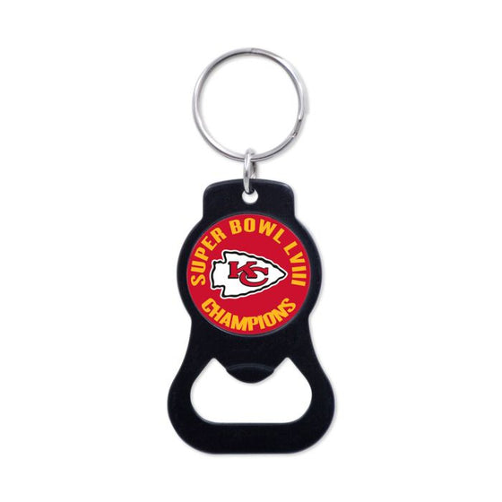 SUPER BOWL CHAMPIONS KANSAS CITY CHIEFS BLACK BOTTLE OPENER KEY RING - 757 Sports Collectibles