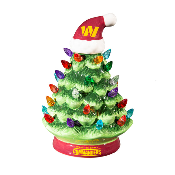 8" LED Ceramic Christmas Tree, Washington Commanders - 757 Sports Collectibles