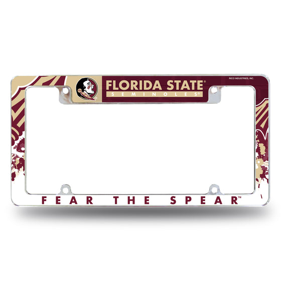 NCAA  Florida State Seminoles Primary 12" x 6" Chrome All Over Automotive License Plate Frame for Car/Truck/SUV