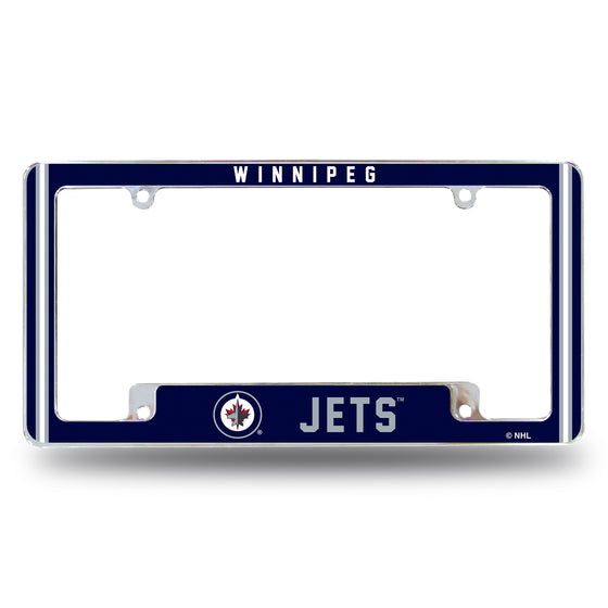 NHL Hockey Winnipeg Jets Classic 12" x 6" Chrome All Over Automotive License Plate Frame for Car/Truck/SUV