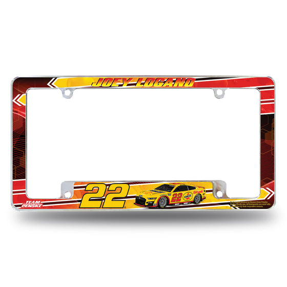 NASCAR Auto Racing Joey Logano #22 PENZOIL 12" x 6" Chrome All Over Automotive License Plate Frame for Car/Truck/SUV
