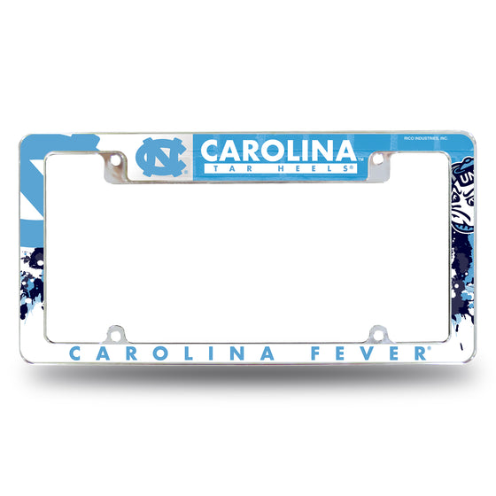NCAA  North Carolina Tar Heels Primary 12" x 6" Chrome All Over Automotive License Plate Frame for Car/Truck/SUV