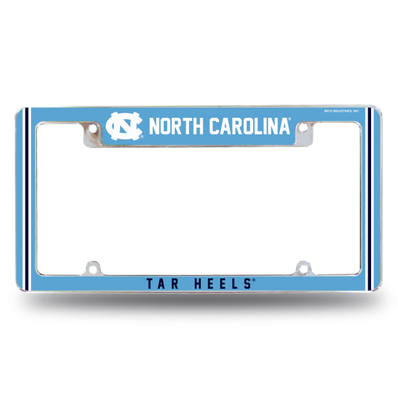 NCAA  North Carolina Tar Heels Classic 12" x 6" Chrome All Over Automotive License Plate Frame for Car/Truck/SUV