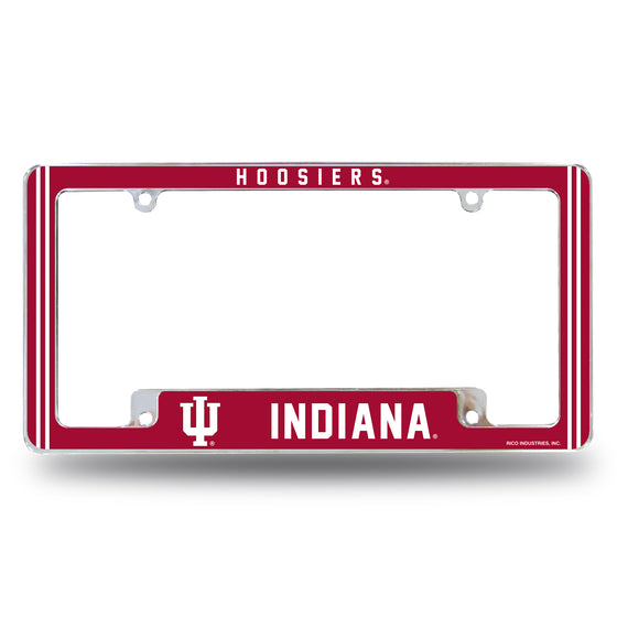 NCAA  Indiana Hoosiers Classic 12" x 6" Chrome All Over Automotive License Plate Frame for Car/Truck/SUV
