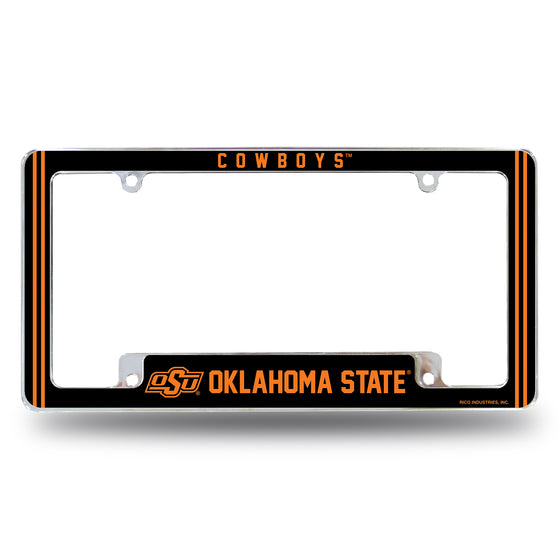 NCAA  Oklahoma State Cowboys Classic 12" x 6" Chrome All Over Automotive License Plate Frame for Car/Truck/SUV