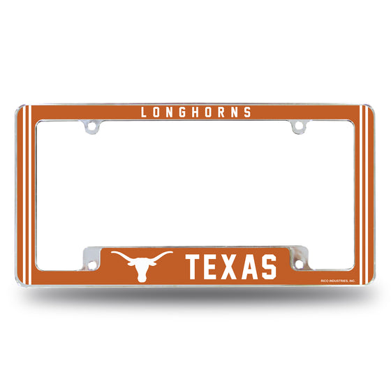 NCAA  Texas Longhorns Classic 12" x 6" Chrome All Over Automotive License Plate Frame for Car/Truck/SUV