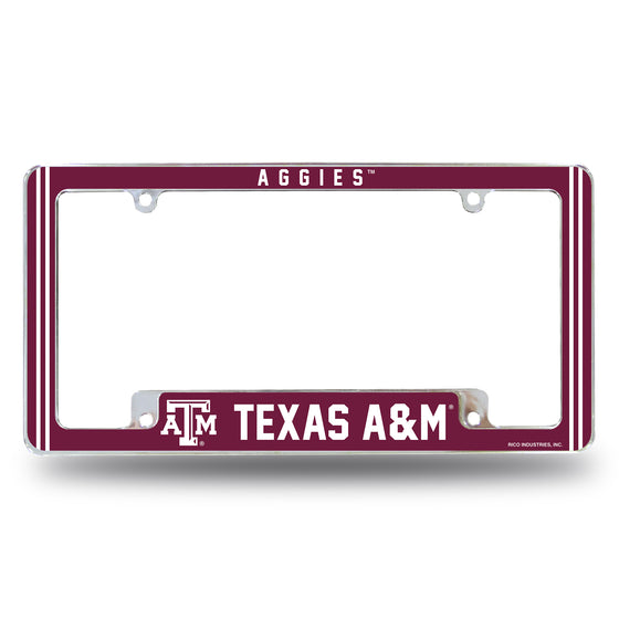 NCAA  Texas A&M Aggies Classic 12" x 6" Chrome All Over Automotive License Plate Frame for Car/Truck/SUV