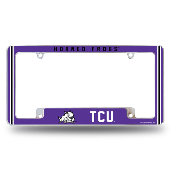 NCAA  TCU Horned Frogs Classic 12" x 6" Chrome All Over Automotive License Plate Frame for Car/Truck/SUV