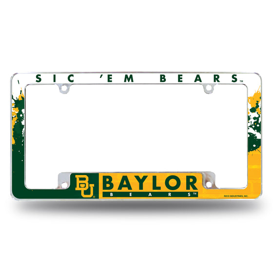 NCAA  Baylor Bears Primary 12" x 6" Chrome All Over Automotive License Plate Frame for Car/Truck/SUV