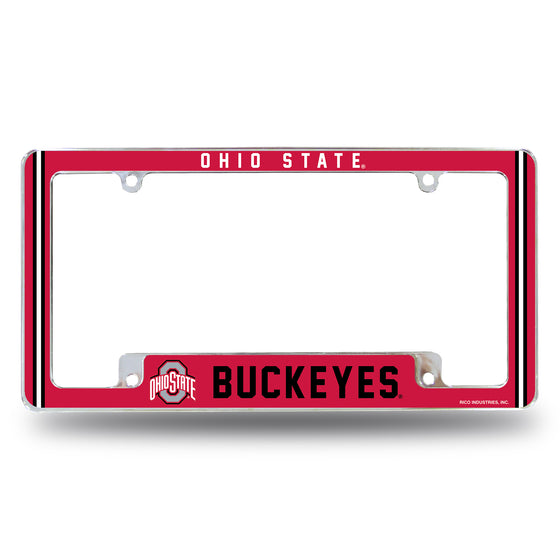 NCAA  Ohio State Buckeyes Alternate 12" x 6" Chrome All Over Automotive License Plate Frame for Car/Truck/SUV