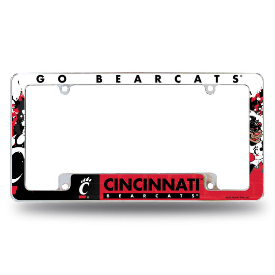 NCAA  Cincinnati Bearcats Primary 12" x 6" Chrome All Over Automotive License Plate Frame for Car/Truck/SUV