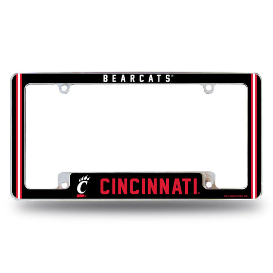 NCAA  Cincinnati Bearcats Classic 12" x 6" Chrome All Over Automotive License Plate Frame for Car/Truck/SUV