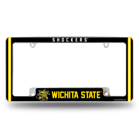 NCAA  Wichita State Shockers Classic 12" x 6" Chrome All Over Automotive License Plate Frame for Car/Truck/SUV