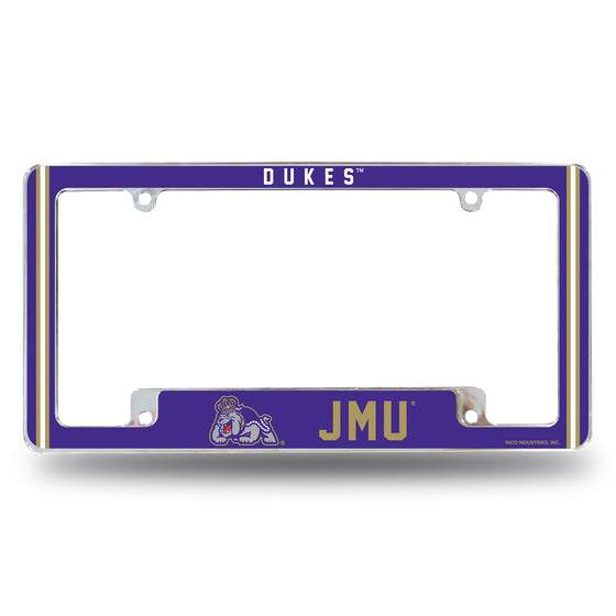 NCAA  James Madison Dukes Classic 12" x 6" Chrome All Over Automotive License Plate Frame for Car/Truck/SUV