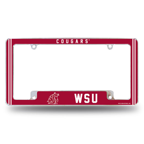 NCAA  Washington State Cougars Classic 12" x 6" Chrome All Over Automotive License Plate Frame for Car/Truck/SUV
