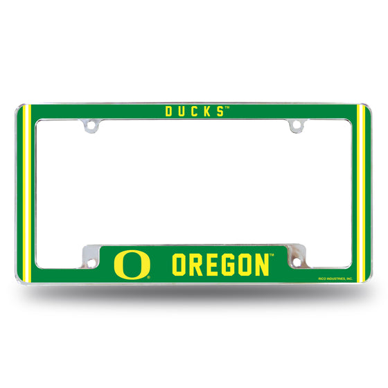 NCAA  Oregon Ducks Classic 12" x 6" Chrome All Over Automotive License Plate Frame for Car/Truck/SUV