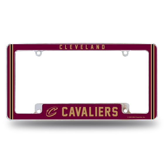 NBA Basketball Cleveland Cavaliers Classic 12" x 6" Chrome All Over Automotive License Plate Frame for Car/Truck/SUV