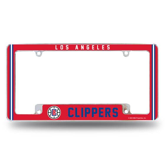 NBA Basketball Los Angeles Clippers Classic 12" x 6" Chrome All Over Automotive License Plate Frame for Car/Truck/SUV
