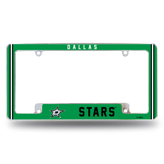 NHL Hockey Dallas Stars Classic 12" x 6" Chrome All Over Automotive License Plate Frame for Car/Truck/SUV