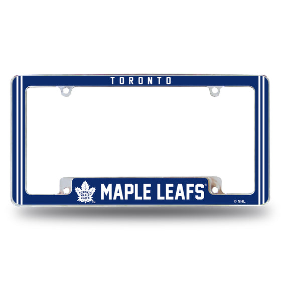 NHL Hockey Toronto Maple Leafs Classic 12" x 6" Chrome All Over Automotive License Plate Frame for Car/Truck/SUV