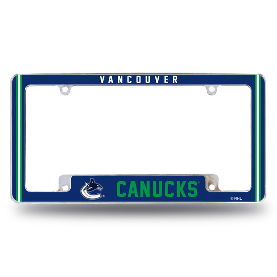 NHL Hockey Vancouver Canucks Classic 12" x 6" Chrome All Over Automotive License Plate Frame for Car/Truck/SUV