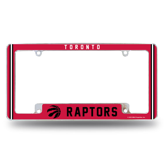 NBA Basketball Toronto Raptors Classic 12" x 6" Chrome All Over Automotive License Plate Frame for Car/Truck/SUV