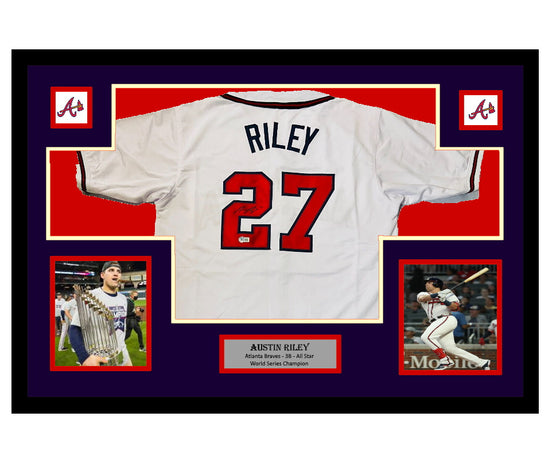 Atlanta Braves Austin Riley Autographed Framed Jersey Signed BAS Beckett Witnessed - 757 Sports Collectibles