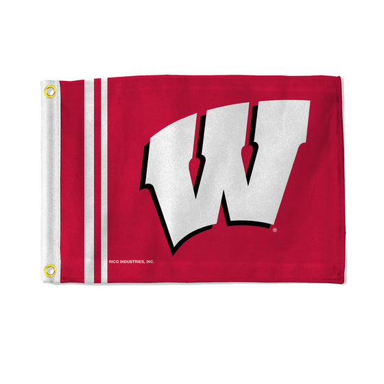 NCAA  Wisconsin Badgers Stripes Utility Flag - Double Sided - Great for Boat/Golf Cart/Home ect.