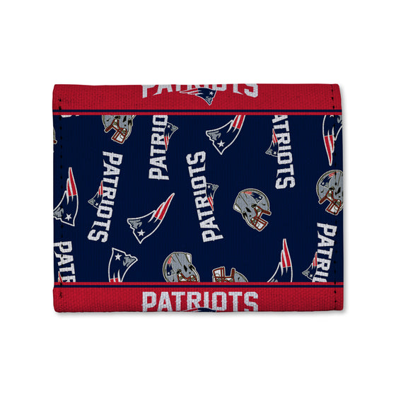 NFL Football New England Patriots  Canvas Trifold Wallet - Great Accessory