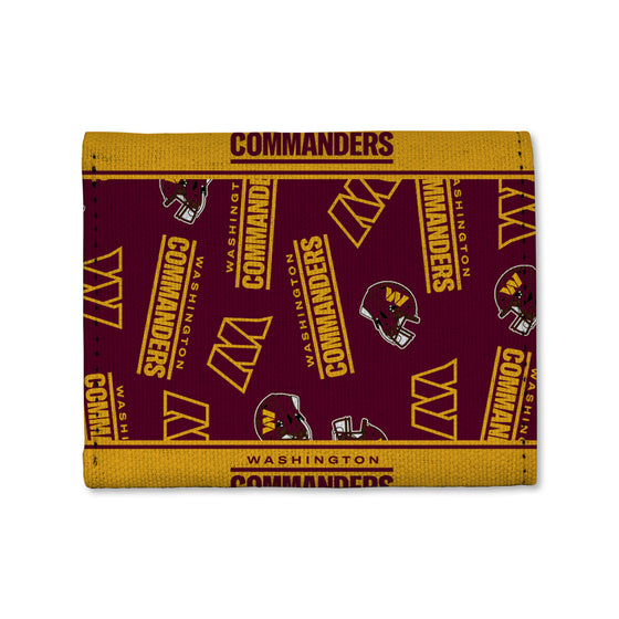 NFL Football Washington Commanders  Canvas Trifold Wallet - Great Accessory