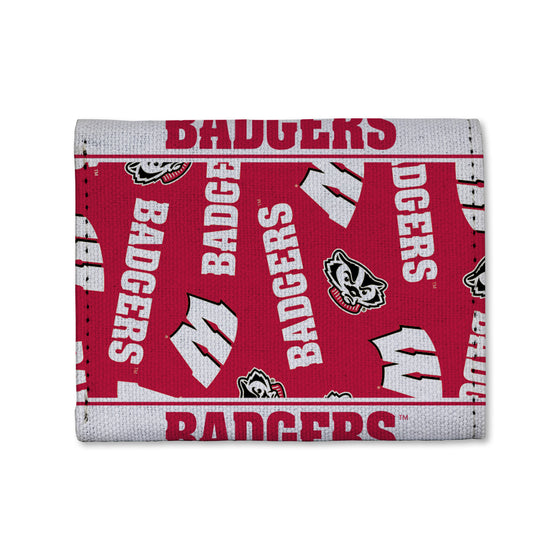 NCAA  Wisconsin Badgers  Canvas Trifold Wallet - Great Accessory
