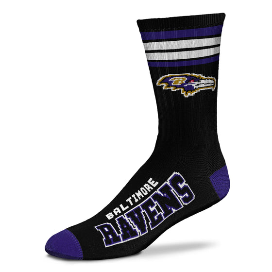 Baltimore Ravens 4 Stripe Deuce Sock Alternate - Large - 757 Sports Collectibles