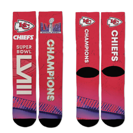 Kansas City Chiefs Super Bowl LVIII Champs Socks - Large - 757 Sports Collectibles