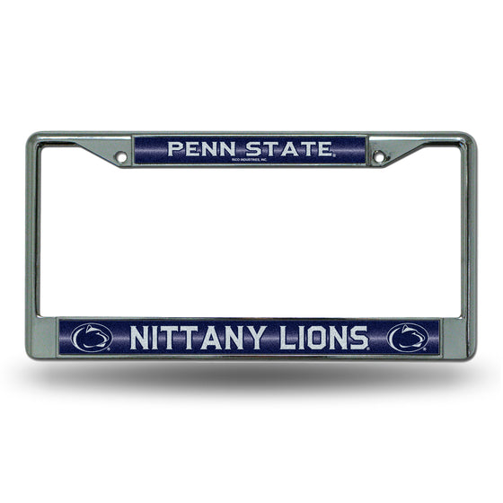 NCAA  Penn State Nittany Lions Classic 12" x 6" Silver Bling Chrome Car/Truck/SUV Auto Accessory