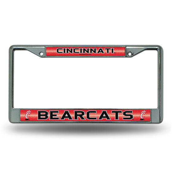 NCAA  Cincinnati Bearcats Classic 12" x 6" Silver Bling Chrome Car/Truck/SUV Auto Accessory