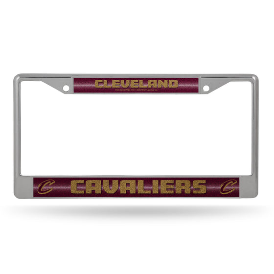 NBA Basketball Cleveland Cavaliers Classic 12" x 6" Silver Bling Chrome Car/Truck/SUV Auto Accessory