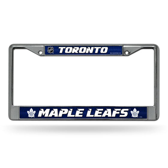 NHL Hockey Toronto Maple Leafs Classic 12" x 6" Silver Bling Chrome Car/Truck/SUV Auto Accessory
