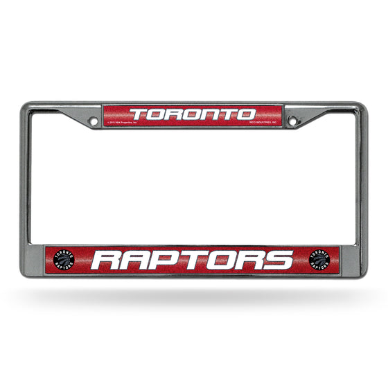 NBA Basketball Toronto Raptors Classic 12" x 6" Silver Bling Chrome Car/Truck/SUV Auto Accessory