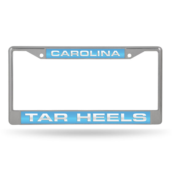 NCAA  North Carolina Tar Heels Blue 12" x 6" Laser Cut Chrome Frame - Car/Truck/SUV Automobile Accessory
