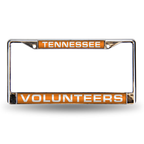 NCAA  Tennessee Volunteers Orange 12" x 6" Laser Cut Chrome Frame - Car/Truck/SUV Automobile Accessory