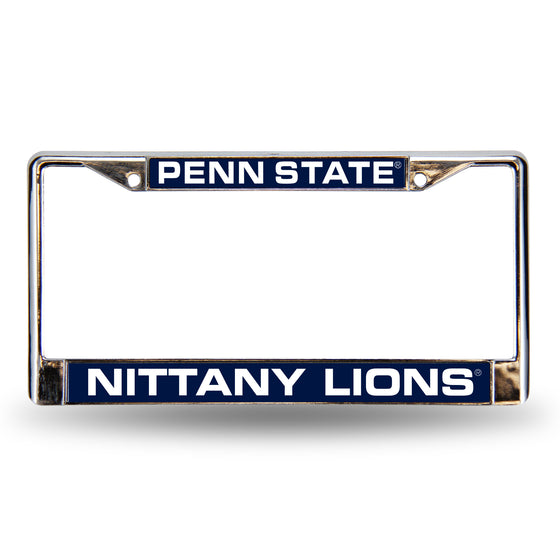 NCAA  Penn State Nittany Lions Blue 12" x 6" Laser Cut Chrome Frame - Car/Truck/SUV Automobile Accessory