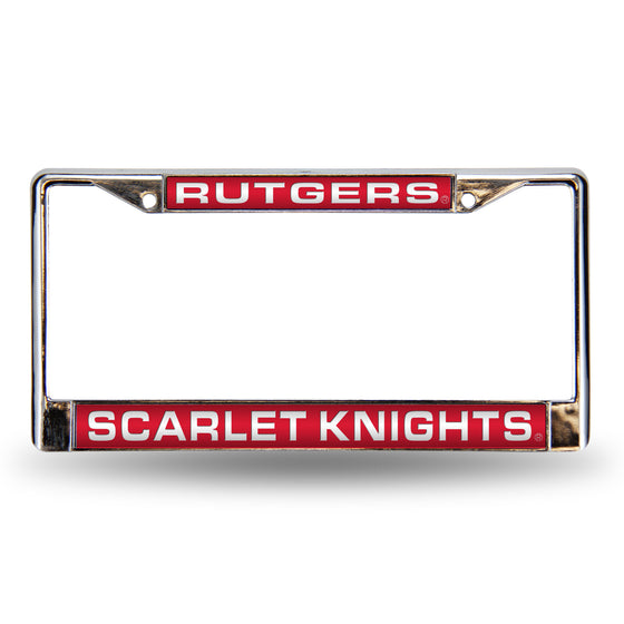 NCAA  Rutgers Scarlet Knights Standard 12" x 6" Laser Cut Chrome Frame - Car/Truck/SUV Automobile Accessory