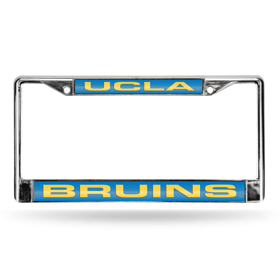NCAA  UCLA Bruins Blue 12" x 6" Laser Cut Chrome Frame - Car/Truck/SUV Automobile Accessory