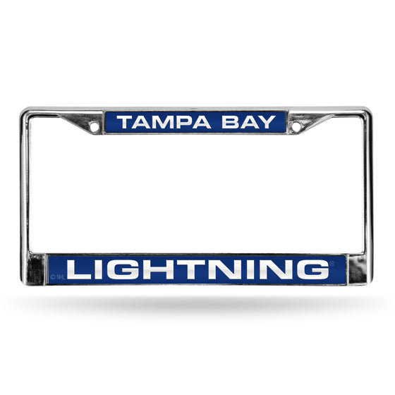 NHL Hockey Tampa Bay Lightning Standard 12" x 6" Laser Cut Chrome Frame - Car/Truck/SUV Automobile Accessory