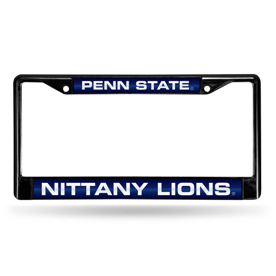 NCAA  Penn State Nittany Lions Black 12" x 6" Black Laser Cut Chrome Frame - Car/Truck/SUV Automobile Accessory